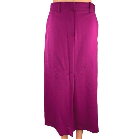 NEW Argent Purple Zipper Pockets Maxi Casual Career Office A-line Skirt Size 0
